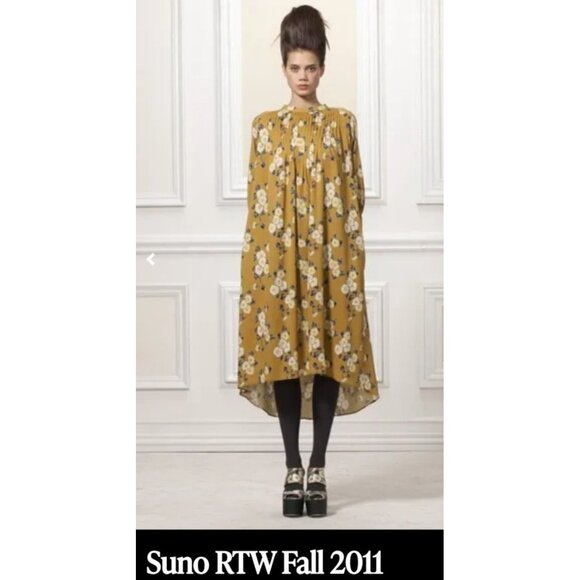 SUNO Floral Silk dress Size M - Picture 1 of 13